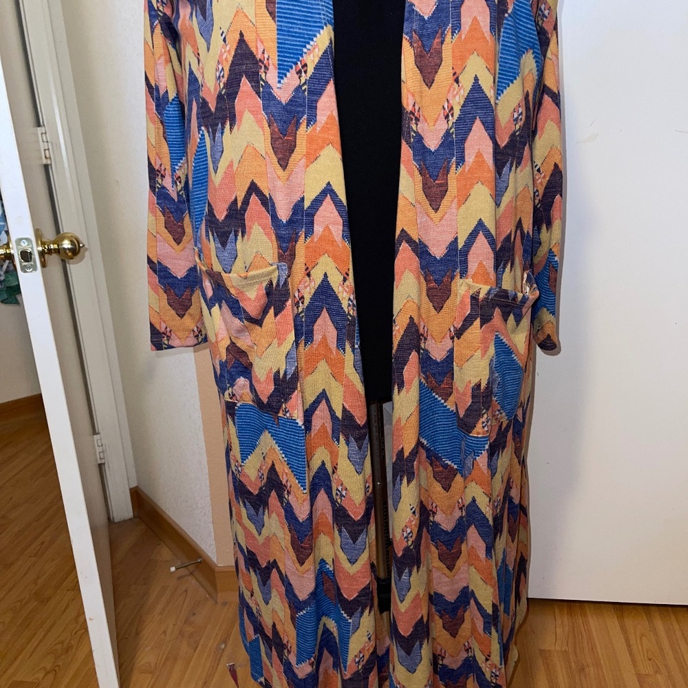 Long cardigan, fall colors